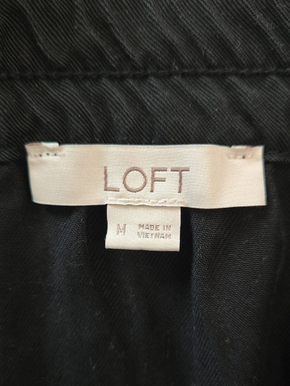 LOFT Black Linen Blend Mini Skirt Minimalist Coastal Casual Elastic Waist - Picture 5 of 7